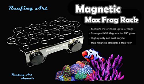 Magnetic Coral Frag Rack Strongest N52 Magnets Holds Up to 41 Plugs (Medium Max) - style: Medium Max