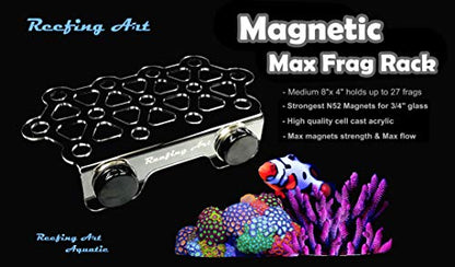 Magnetic Coral Frag Rack Strongest N52 Magnets Holds Up to 41 Plugs (Medium Max) - style: Medium Max