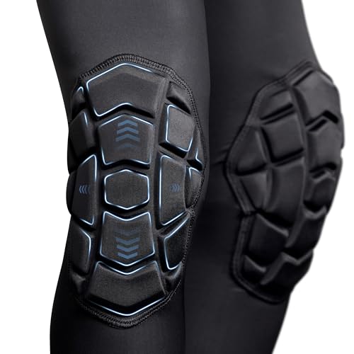 Wrestling Long Knee Pads Compression Leg Sleeves - color: Black, size: Medium