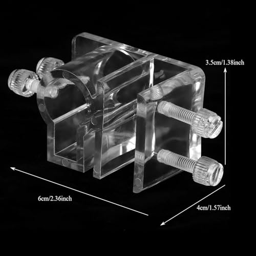 SUNGOOYUE Aquarium Hose Holder Acrylic Soft Tube Fixture 2PCS for 12-16mm Pipe, Hot Bent Transparent Tube Clamp, Keyhole Fit and Screw Mount for Fish Tank Wall 5-15mm