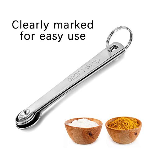 2Pack Mini Measuring Spoons Set, Heavy Duty Stainless Steel Teaspoon for Cooking and Baking, Suitable for Small Amount of Dry or Liquid Ingredients and Spices