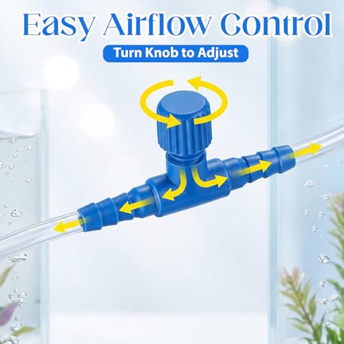 30 Pcs Aquarium Air Valve, Air Control Valve for Fish Tank, Adjustable Plastic Airline Valves for 3/16" Tubing, Aquarium Valves for Fish Tanks (Blue + White + Black)