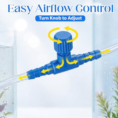 30 Pcs Aquarium Air Valve, Air Control Valve for Fish Tank, Adjustable Plastic Airline Valves for 3/16" Tubing, Aquarium Valves for Fish Tanks (Blue + White + Black)