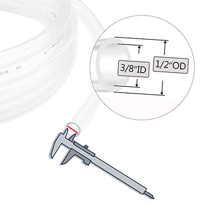 3/8’’ ID × 1/2’’ OD - 25 ft Clear Plastic Tubing BPA Free and Non-Toxic, Multipurpose PVC Clear Tubing for Transfer Water Air Oil - size: 3/8'', style: 25 feet
