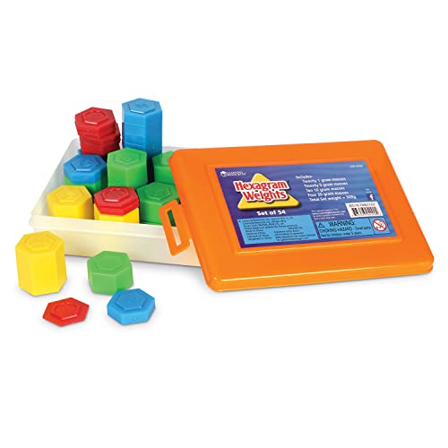 Learning Resources Hexagram Weights - Set of 54 Pieces, Ages 8+, Math Manipulatives for Kids, Teacher Supplies, Back to School, Classroom Must Haves | Math Manipulatives for Kids, Teacher Supplies, Back to School, Classroom Must Haves, Set of 54 Pieces, A