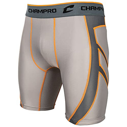 CHAMPRO Wind Up Youth Compression Sliding Shorts - color: Grey, size: X-Small
