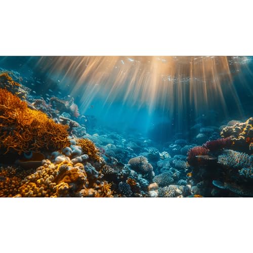 Aquarium Background, Ocean Fish Tank Background, Terrarium Background Cloth 28 x 12 inches - color: 1 pack, size: 28x12in