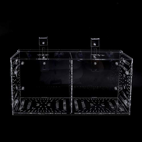 Acrylic Fish Breeding Box 20x20x20cm Mesh Rearing Trap for Baby Shrimp Clownfish Guppy, Isolation Board Prevents Adult Attack, Adjustable Suction Cup Fixation for Aquarium Hatchery - size: 30CM*15CM*15CM