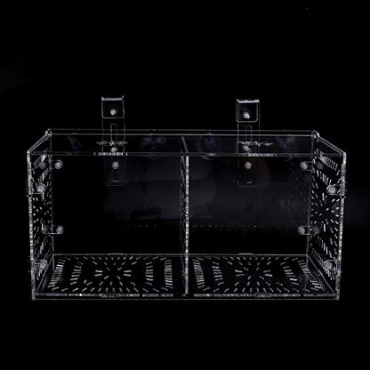 Acrylic Fish Breeding Box 20x20x20cm Mesh Rearing Trap for Baby Shrimp Clownfish Guppy, Isolation Board Prevents Adult Attack, Adjustable Suction Cup Fixation for Aquarium Hatchery - size: 30CM*15CM*15CM