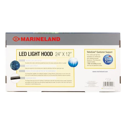 Marineland LED Light Hood For Aquariums, 24 Inches By 12 Inches, Natural Shimmering Light With Night Light Effect - size: 24 by 12-Inch