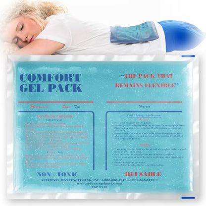 Flexible Reusable Gel Packs for Neck, Wrist, Arm, Back and Shoulder Pain Relief - Versatile Hot or Cold Gel Packs for Injuries, Sore Muscles or Toothache Pain Relief, Blue, 9" x 12", 1 Pack - size: 9"x12"- 1 Pack