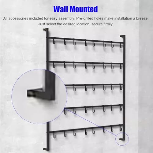 Commercial Retail Display Rack, Large Boxing Glove Dryer for Boxing Gym/Fitness Studio/Training Classroom, Black Powder Coated Storage Rack with Metal Hook,155x170cm/29.5x66.9 - size: 155x170cm/29.5x66.9