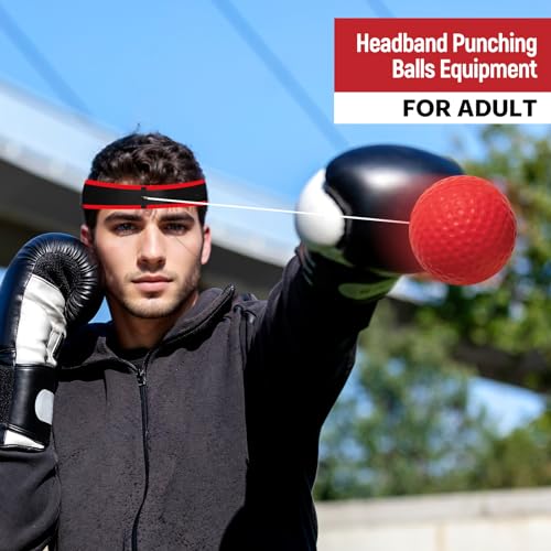 Adjustable Boxing Reflex Ball Set for Speed and - color: 2 Headband 4 Ball