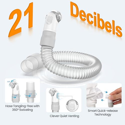 3 Packs Replacement Short Tube for Airfit N20 & Airtouch N20, Features Triple 360° Swivel & Quick-Release Technology for N20 CPAP Mask, Replacement CPAP Hose Tubing with Leak-Free Seal & Smart Quiet