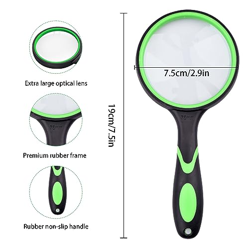Magnifying Glass, 10X, Green, Reading, Hobbies, Science Books, Observation - color: Green
