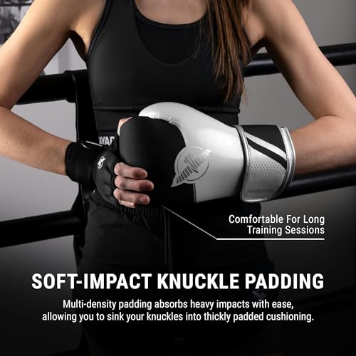 Hayabusa Sport Boxing Gloves - Dual-Splinted - color: White / Silver, size: 16oz