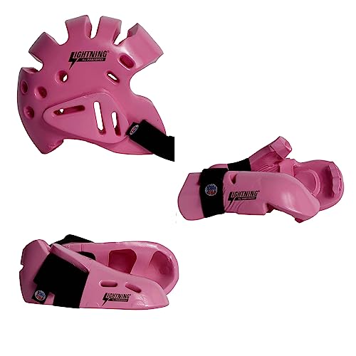 Proforce Lightning Martial Arts Protective Sparring Gear Bundle - Headgear, Gloves, Ultra Kicks - color: Pink, size: Adult Large