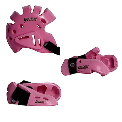 Proforce Lightning Martial Arts Protective Sparring Gear Bundle - Headgear, Gloves, Ultra Kicks - color: Pink, size: Adult Large
