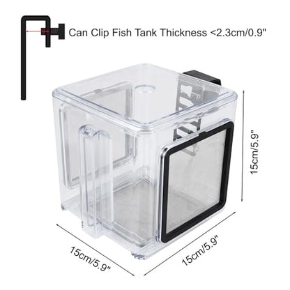 Fish Breeding Box, Acrylic Fish Isolation Box Hanging Aquarium Hatchery Tank for Freshwater Seawater Fish Tank Aquarium