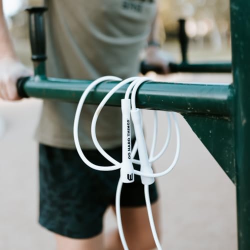Elite Jumps 6mm PVC Jump Rope, Adjustable Skipping Rope - color: Black Handles - 5" Handle