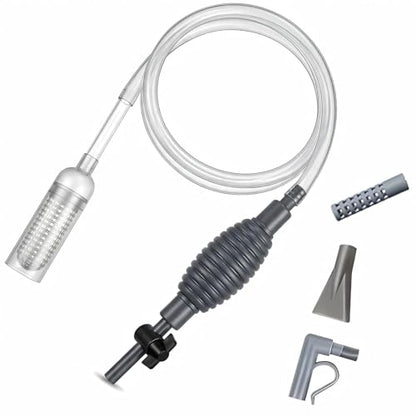 Aquarium Gravel Cleaner with Flow Control Valve – Medium Fish Tank Siphon Vacuum Pump for Gravel & Sand, Water Change, 5.7FT Hose, Fits 10–50 Gallon Tanks