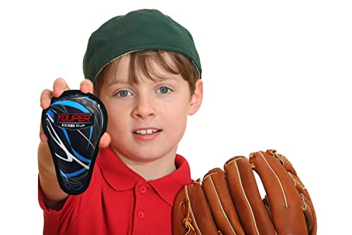 Youper Boys Youth Soft Foam Protective Athletic Cup (Ages 7-12), Kid Athletic Cup for Baseball, T-Ball, Football - color: Black Blue