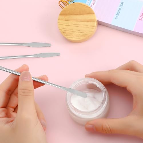 3PCS Double-Ended Spatula, Stainless Steel Lab Spatula, Mini Metal Spatula, Shovel Tapered Arrow End Flat Ends, 5.9 Inches (Silver)