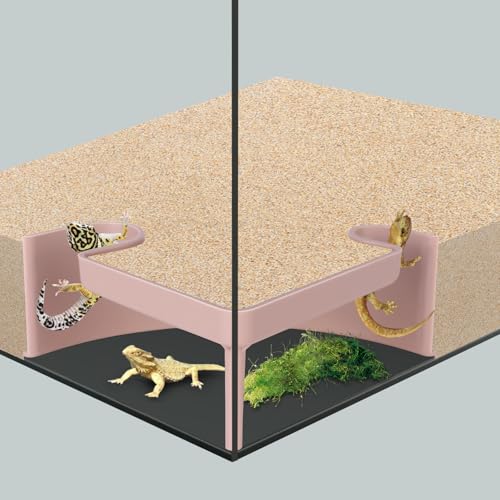 Aquarium Cave Hideout with Viewing Window - 2 Hole Corner Fish Tank Decoration for Pleco, Cory Catfish, Kuhli Loach, Shrimp & Betta Fish - Safe Underwater Tunnel for Bottom Dwellers - color: Two Hole Corner Cave Sand Large