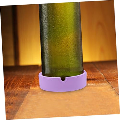 LABRIMP Non Slip Silicone Coaster Pad for Wine Beer Bottles Food Grade Silicone Holder with Slip Texture for Home Bar and Parties Inner