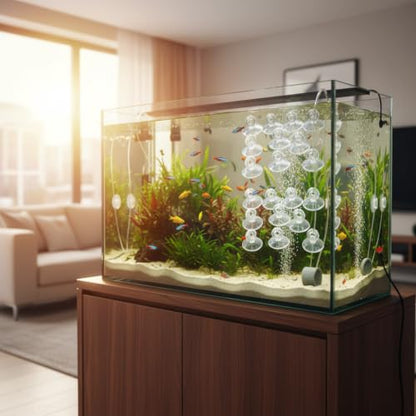 20Pcs Aquarium Suction Cup Clips Set, Fish Tank Air Line Holder, Clear Plastic for Glass Fish Supples