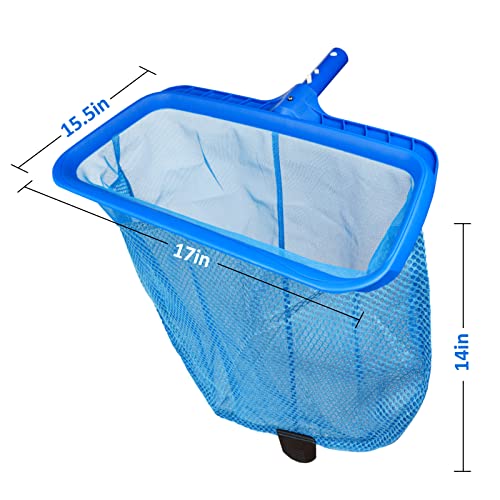 Swimming Pool Skimmer Net, Fine Mesh Pool Leaf Rake Net with Double-Layer Deep Bag, Reinforced Frame - Swimming Pool Nets for Cleaning Finest Debris - size: Plastic Double Layer Pool Rake