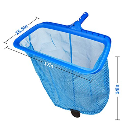 Swimming Pool Skimmer Net, Fine Mesh Pool Leaf Rake Net with Double-Layer Deep Bag, Reinforced Frame - Swimming Pool Nets for Cleaning Finest Debris - size: Plastic Double Layer Pool Rake