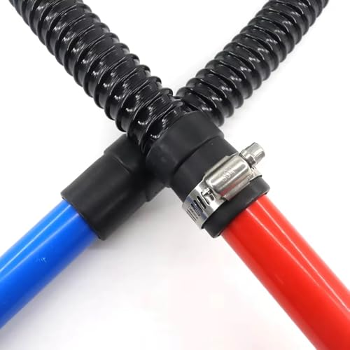 Durable Fish Tank Corrugated Hose – 20/25/32/40mm Inner Diameter, Soft Rubber Connector for Aquarium Water Pump Pipe, 4 Sizes, Vibration Reduction (1PC)(ID 40mm-1.5m)