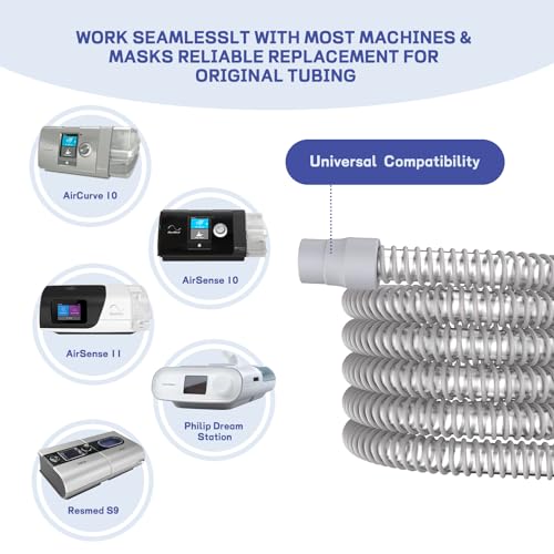 CPAP Tube - 6-Foot Universal CPAP Tubing - FSA/HSA eligible-Compatible with Most Machines & Masks, 19mm CPAP Hose - 22mm connectors, Lightweight Flexible, Odor-Free, 2-Pack - style: 2-Pack