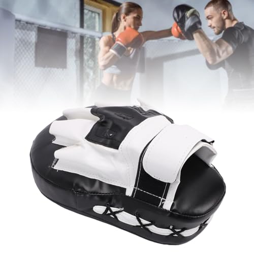 Diydeg Boxing Curved Focus Punching Mitts, PU Leather PU Leather Boxing Pad Set with Adjustable Strap, Training Hand Pads for Kickboxing Taekwondo Karate MMA Kids, Teens, Women - color: Violet