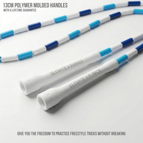 Elevate Rope Beaded Jump Rope, 1 in Beads, 10 ft Adjustable, Segmented - color: Frost