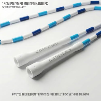 Elevate Rope Beaded Jump Rope, 1 in Beads, 10 ft Adjustable, Segmented - color: Frost