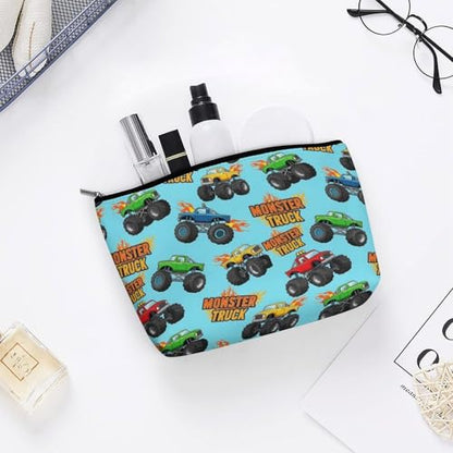 Supdreamc Women GirlGirls Make Up Bag Pouch for Toiletry Jewelry Trip, Large Capacity Travel Makeup Train Case Multipurpose Clutch Bag Waterproof Carry On Bag (Monster Truck Cartoon) - color: Pattern 438