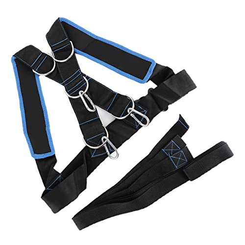 Alomejor Speed Strength Training Sled Shoulder Harness with Resistance Band Belt Adjustable Comfort Ideal for Speed and Endurance Training