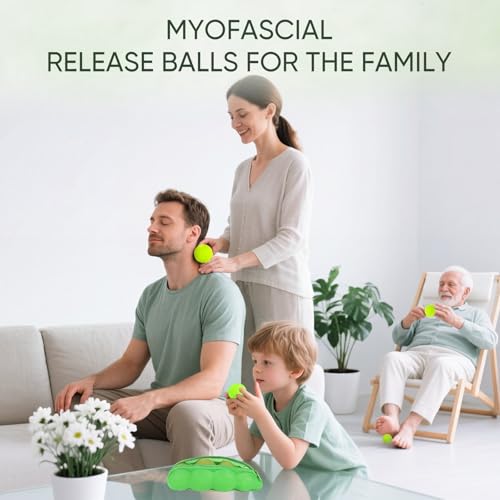 2 Soft 2 Hard Massage Lacrosse Balls, 4 Sizes for Myofascial Release