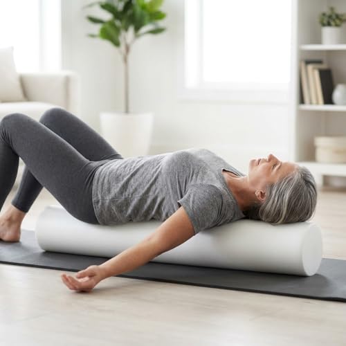 Firm White PE Foam Roller (18" Full Round) - size: 18" Full Round