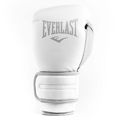 Everlast Powerlock 2 Hook & Loop Boxing Gloves | Fight Training Gloves | Hook and Loop with Durable Hand & Wrist Support | Heavy Bag & Fitness Training - color: White / Gray, size: 12 oz (Pack of 2)