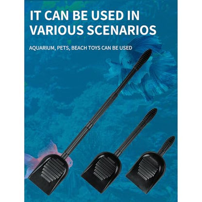 Aquariums Gravels Sand Shovel with Fishing Net Fishtanks Tool with Ergonomic Handle Sifter Multifunctional Gravels Scoops