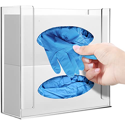 Weysat Wall Mounted Acrylic Glove Box Holder (10.6 W x 10.0 H x 3.5 D) - size: 10.6" W x 10.0" H x 3.5" D