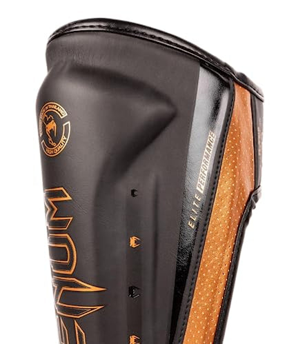 Venum Venum Elite Evo Shin Guards - color: Black/Bronze, size: X-Large