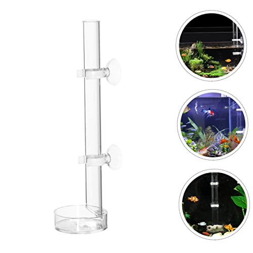 BESPORTBLE Transparent Acrylic Shrimp Feeding Tube with Feeding Basin for Brine Shrimp Blood Worms and Worms Convenient Aquarium Tool