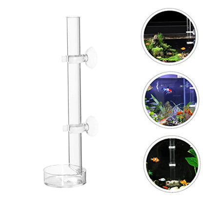 BESPORTBLE Transparent Acrylic Shrimp Feeding Tube with Feeding Basin for Brine Shrimp Blood Worms and Worms Convenient Aquarium Tool