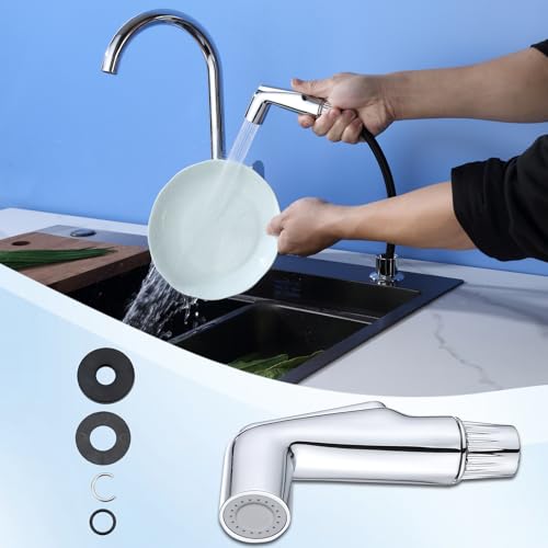 Kitchen Sink Sprayer Replacement,Universal Fit Sink Spray Attachment,Sprayer For Kitchen Sink,Kitchen Faucet Sprayer Replacement Compatible With Delta, Moen, Kohler OEM Brand(Chrome) - color: Chrome