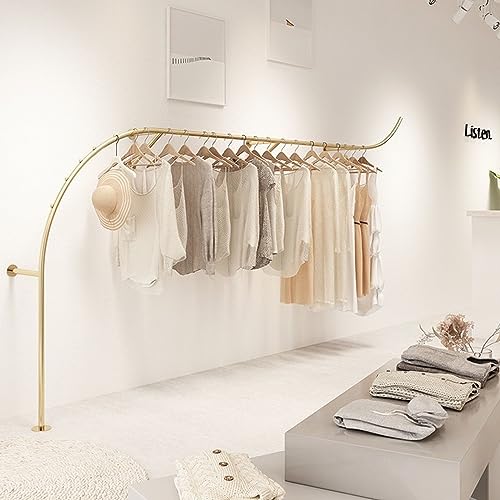 Heavy Duty Metal Wall Mounted Garment Rail - Creative Arc Shape Design Display Stand for Boutiques, Retail Stores, and Commercial Use - size: 400cm