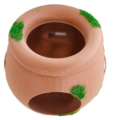 Betta Hammock Floating Hideout House with Artificial Moss Suction Cup Mount, 3D-Printed PLA Aquarium Decor Rest Cave Toy for Betta Fish Tank Accessories